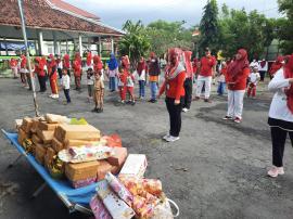 PUNCAK PERINGATAN HUT RI KE-77 DIMERIAHKAN PERPUSTAKAAN WIJAYA DENGAN SENAM BERSAMA